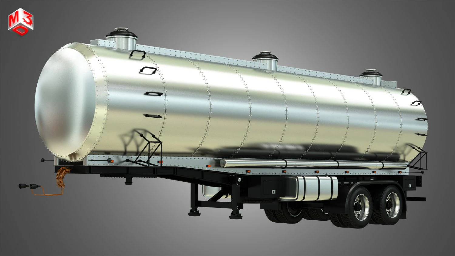 tanker semi trailer 3D Model .c4d .max .obj .3ds .fbx .stl .blend