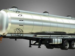 semirimorchio cisterna Modello 3D