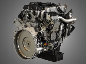 dd5 truck engine - 4 cylinder diesel engine 3D Model