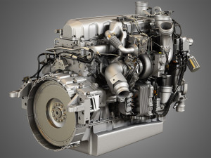 Mx13 heavy duty truck engine - 6 cylinder diesel engine 3D Model
