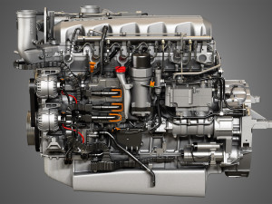 Mx13 heavy duty truck engine - 6 cylinder diesel engine 3D Model
