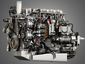 Mx13 heavy duty truck engine - 6 cylinder diesel engine 3D Model