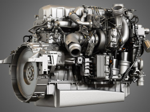 Mx13 heavy duty truck engine - 6 cylinder diesel engine 3D Model