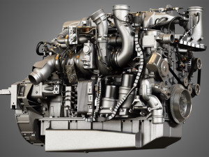 Mx13 heavy duty truck engine - 6 cylinder diesel engine 3D Model