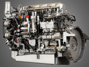 Mx13 heavy duty truck engine - 6 cylinder diesel engine 3D Model
