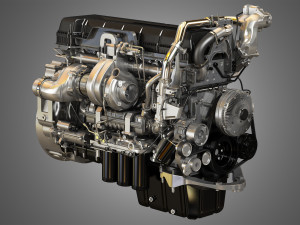 mp8 heavy duty truck engine - 6 cylinder diesel engine 3D Model