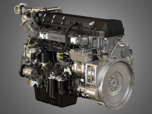 mp8 heavy duty truck engine - 6 cylinder diesel engine 3D Model