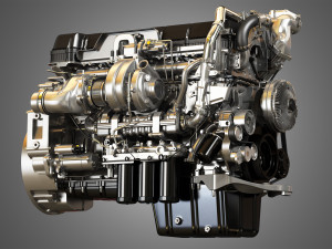 mp8 heavy duty truck engine - 6 cylinder diesel engine 3D Model