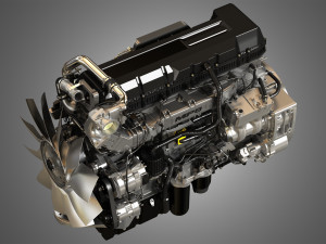 mp8 heavy duty truck engine - 6 cylinder diesel engine 3D Model