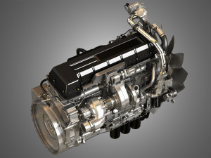 mp8 heavy duty truck engine - 6 cylinder diesel engine 3D Model