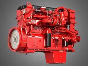 isx15 heavy duty truck engine - 6 cylinder diesel engine 3D Model