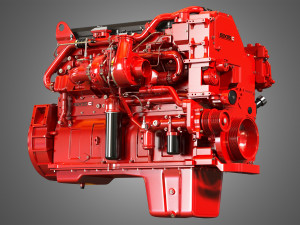isx15 heavy duty truck engine - 6 cylinder diesel engine 3D Model