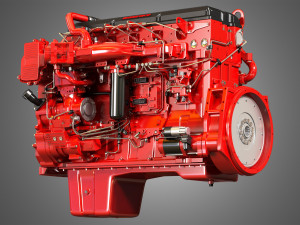 isx15 heavy duty truck engine - 6 cylinder diesel engine 3D Model