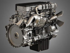 Dd15 heavy duty truck engine - 6 cylinder diesel engine Modelo 3D