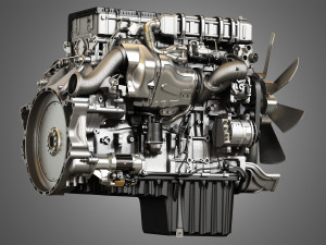 Dd15 heavy duty truck engine - 6 cylinder diesel engine Modelo 3D