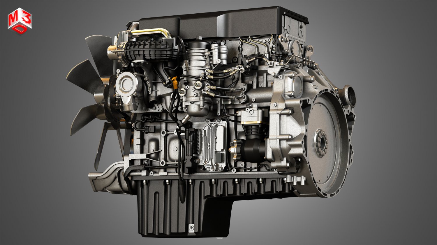 Detroit Truck Engine 3D Model – 3D Horse
