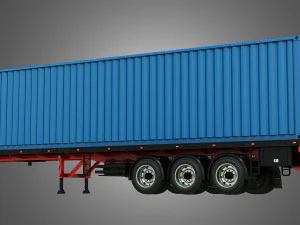 tri-axle container trailer 3D Model