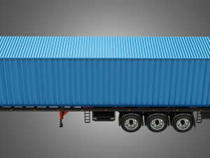 tri-axle container trailer Model 3D