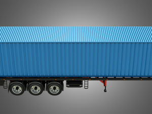 tri-axle container trailer Model 3D