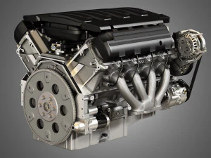 Двигатель lt1 &mdash; малый блок двигателя v8 3D Модель