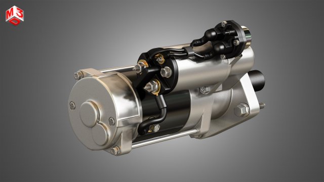 engine starter motor 3D 모델 .c4d .max .obj .3ds .fbx .stl .blend 
