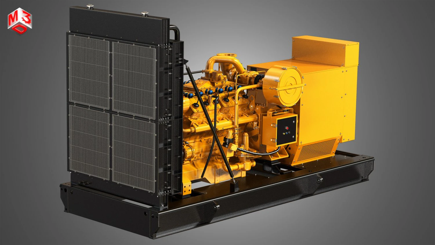 3412 g engine - v12 generator engine 3D Model .c4d .max .obj .3ds .fbx .stl .blend 