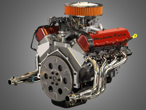 572 engine - v8 vintage muscle car engine Modelo 3D