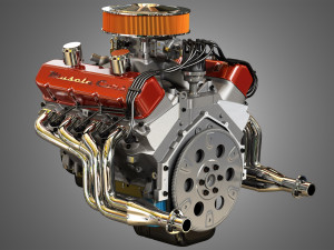 572 engine - v8 vintage muscle car engine Modelo 3D