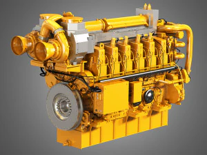 c280 marine 12 cylinder engine 3D Model