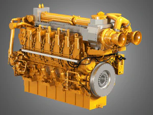 c280 marine 12 cylinder engine 3D Model