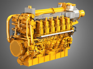 c280 marine 12 cylinder engine 3D Model