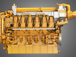 c280 marine 12 cylinder engine 3D Model