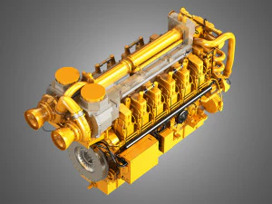 c280 marine 12 cylinder engine 3D Model