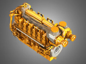 c280 marine 12 cylinder engine 3D Model
