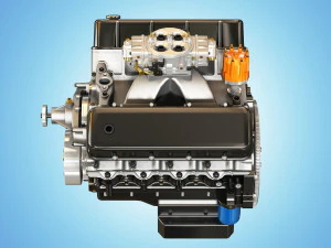 cnc-motorsports engine - низькополігональний двигун v8 3D Модель