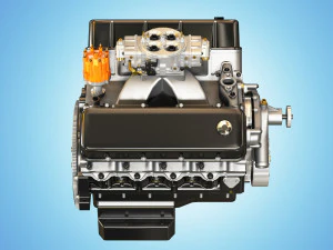 cnc-motorsports engine - низькополігональний двигун v8 3D Модель