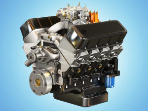 cnc-motorsports engine - низькополігональний двигун v8 3D Модель