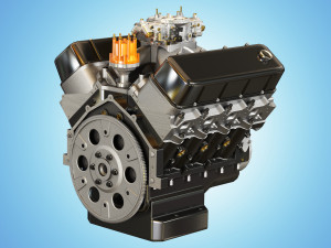 cnc-motorsports engine - v8 muscle cars engine low-poly 3D 模型