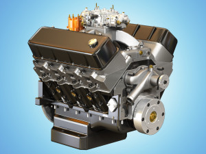 cnc-motorsports engine - v8 muscle cars engine low-poly 3D 模型