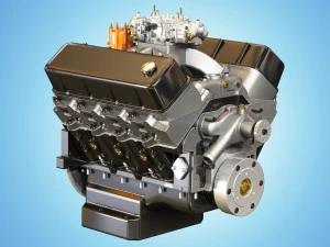 cnc-motorsports engine - низькополігональний двигун v8 3D Модель