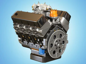 cnc-motorsports engine - низькополігональний двигун v8 3D Модель