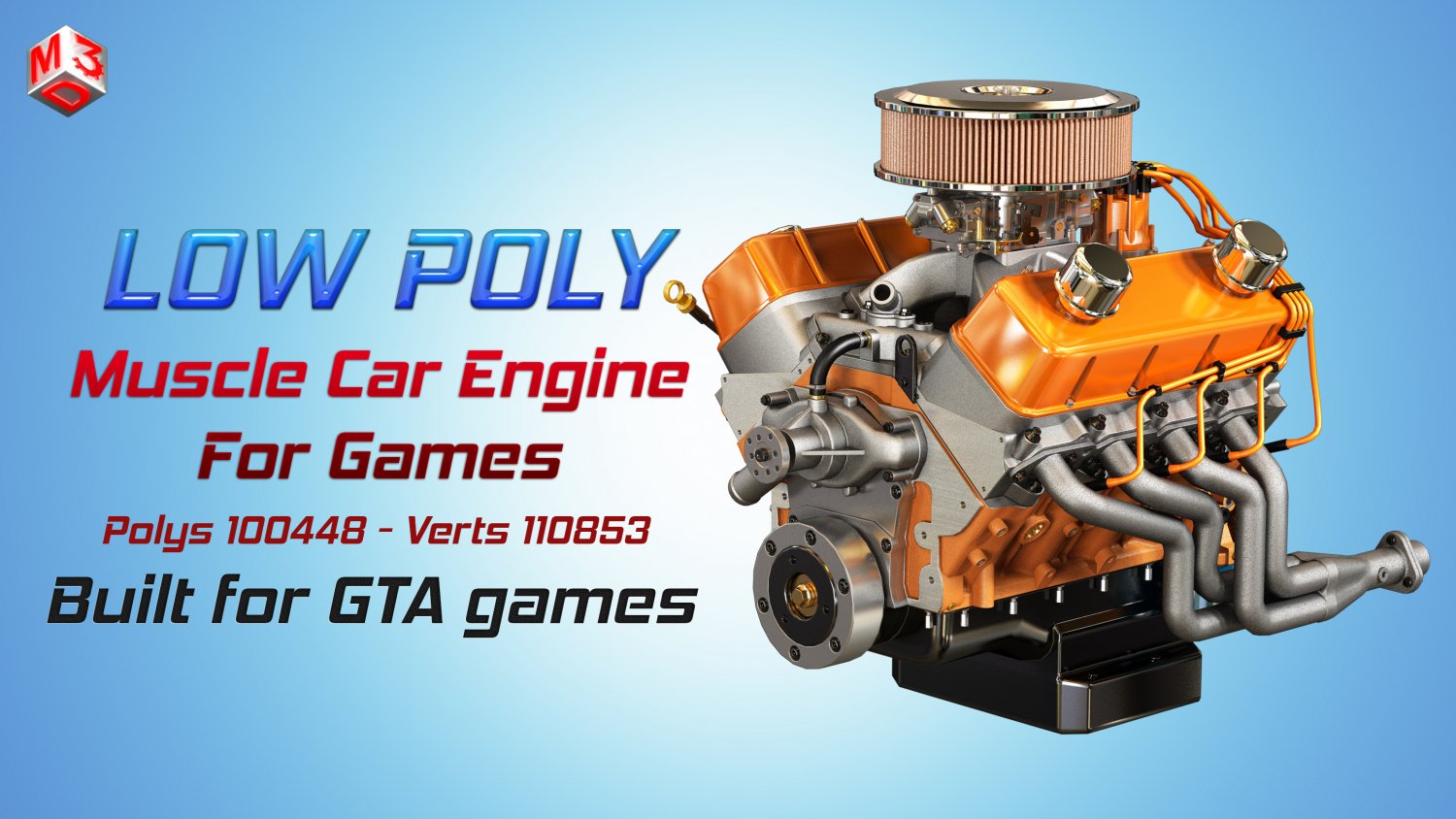 572 engine - v8 vintage muscle car engine 3D Model in Parts of auto 3DExport