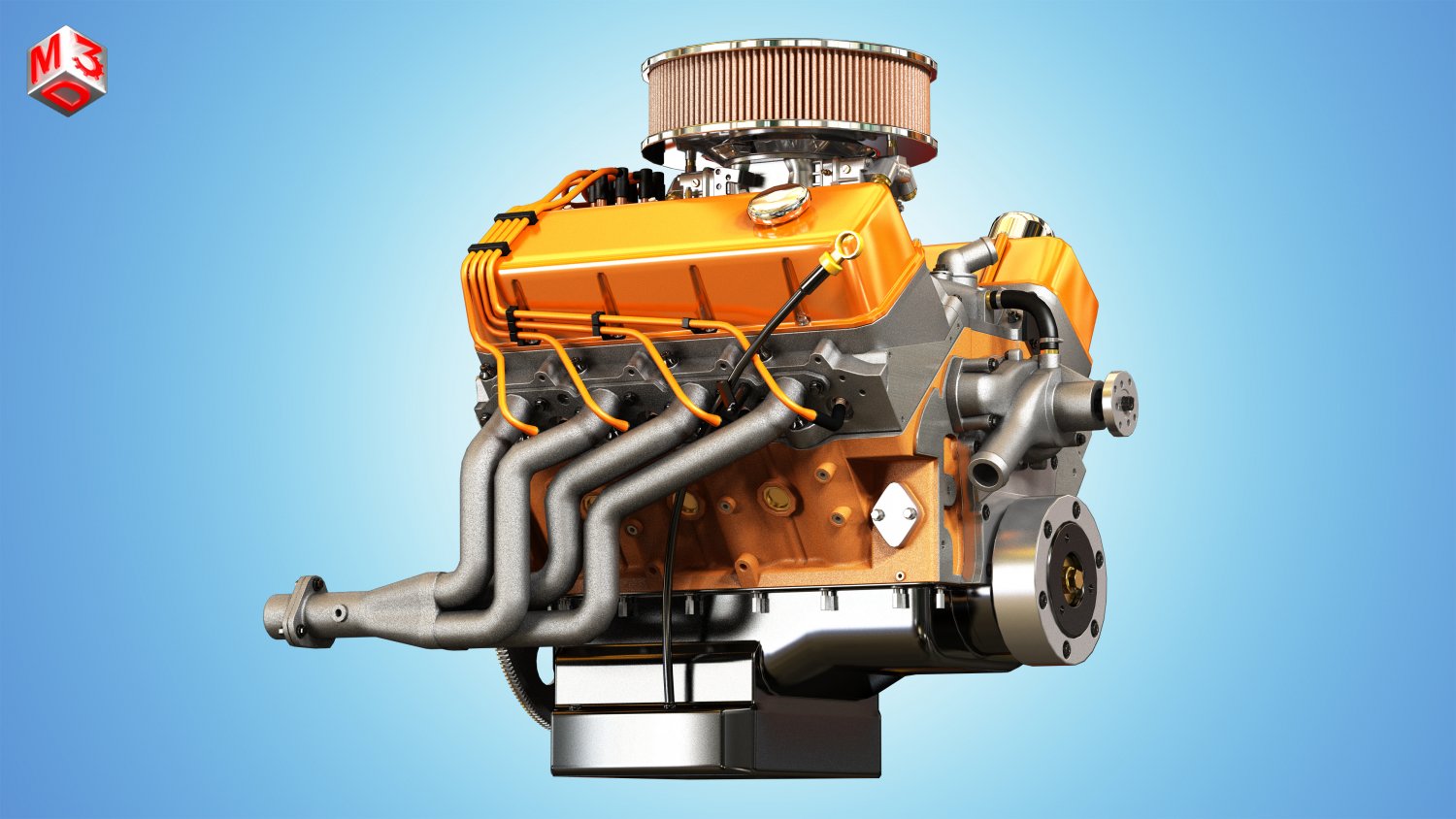 572 engine - v8 vintage muscle car engine 3D Model in Parts of auto 3DExport