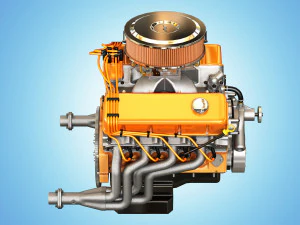 muscle car engine - v8 muscle engine 3D Model
