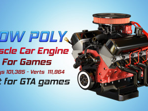 muscle car engine - v8 muscle engine two 3D Model