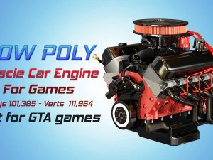 silnik samochodu mięśniowego - silnik mięśniowy v8 drugi Model 3D