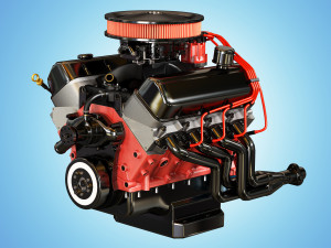 muscle car engine - v8 muscle engine two Modello 3D