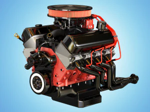 muscle car engine - v8 muscle engine two 3D Model