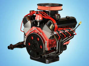 muscle car engine - v8 muscle engine two 3D Model