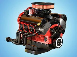 muscle car engine - v8 muscle engine two 3D Model